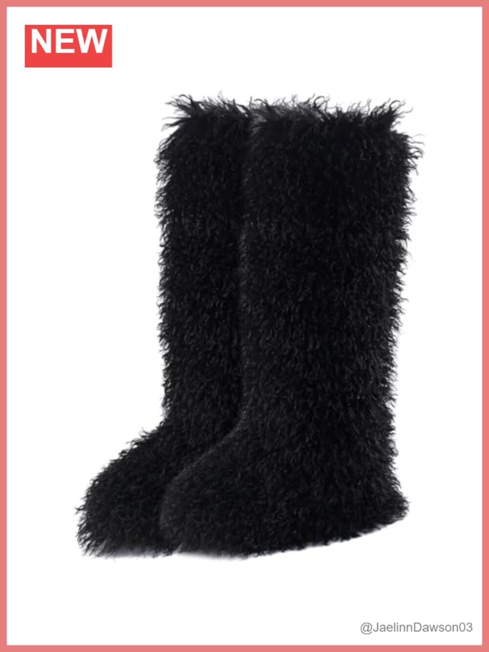 Faux Fur Tall Furry Boots for Women, Slip-On Knee High Winter Snow Boots,